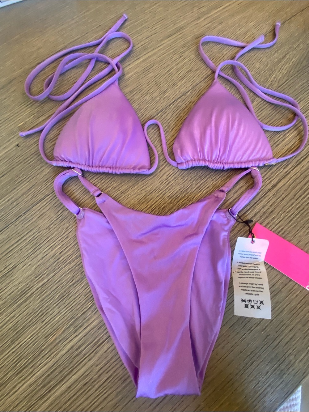 Purple String One-Piece Swimwear NWT